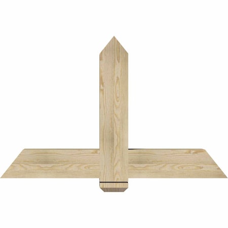 Ekena Millwork Eugene Rough Sawn Timber Gable Bracket, Douglas Fir, 48"W x 30"H x 6"D x 6"F, 15/12 Pitch GBW048X30X0606EUG00RDF